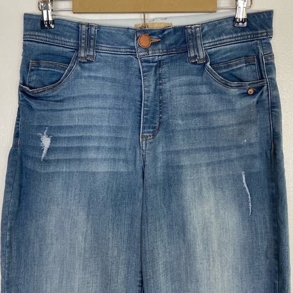 Democracy AB Technology Women's Skinny Jeans Size 10 Blue Raw Hem Distressed - Picture 2 of 11